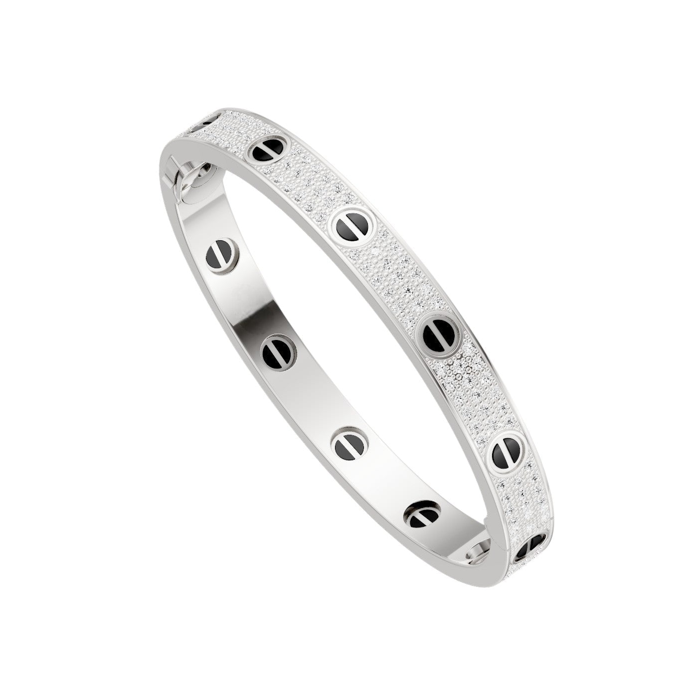 [ELAN LUXE]LOVE BRACELET 6.1MM DIAMOND-PAVED CERAMIC