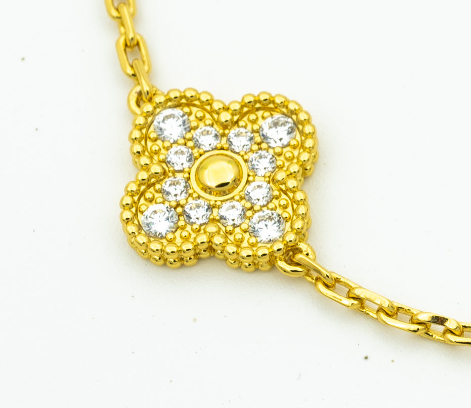 [ELAN LUXE]CLOVER BRACELET 5 MOTIFS GOLD DIAMOND