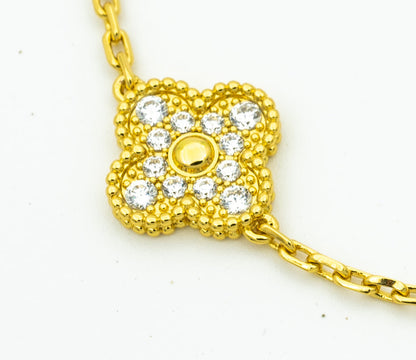 [ELAN LUXE]CLOVER BRACELET 5 MOTIFS GOLD DIAMOND