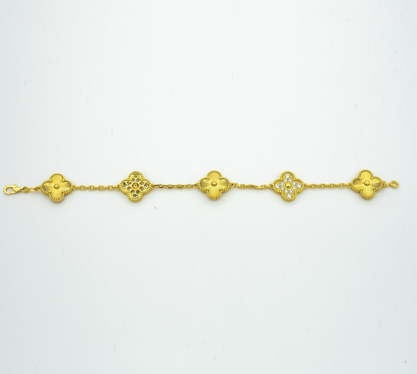 [ELAN LUXE]CLOVER BRACELET 5 MOTIFS GOLD DIAMOND