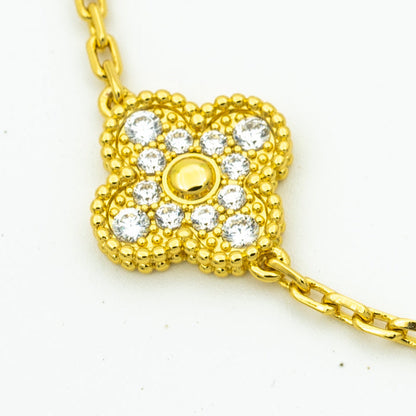 [ELAN LUXE]CLOVER BRACELET 5 MOTIFS GOLD DIAMOND