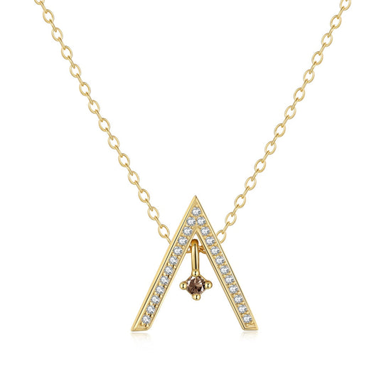 [ELAN LUXE]Sparkling "A" Shape Necklace