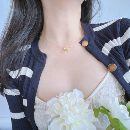 [ELAN LUXE]Sparkling "A" Shape Necklace