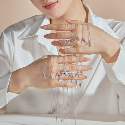 [ELAN LUXE]Sparkling "A" Shape Necklace