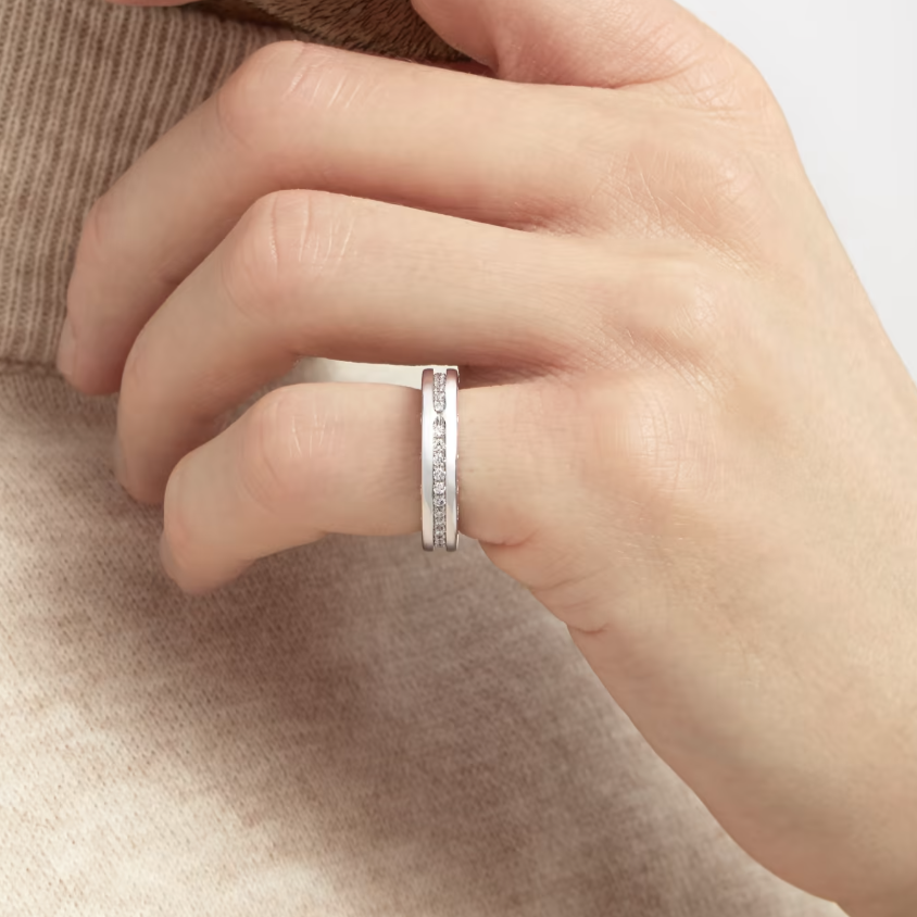 [ELAN LUXE]ZERO 1 ONE-BAND PAVED DIAMONDS ON THE SPIRAL RING