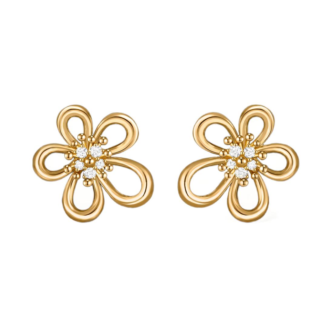 [ELAN LUXE] FLOWERLACE EARRING 5 DIAMONDS