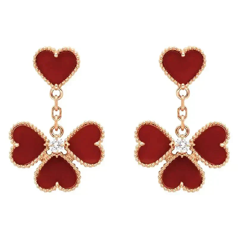 [ELAN LUXE]SWEET CLOVER CARNELIAN EARRINGS