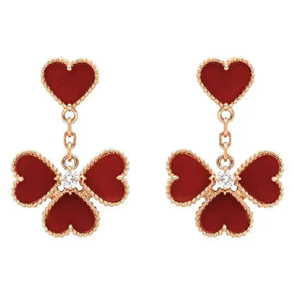 [ELAN LUXE]SWEET CLOVER CARNELIAN EARRINGS