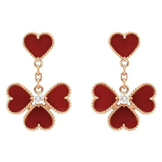 [ELAN LUXE]SWEET CLOVER CARNELIAN EARRINGS