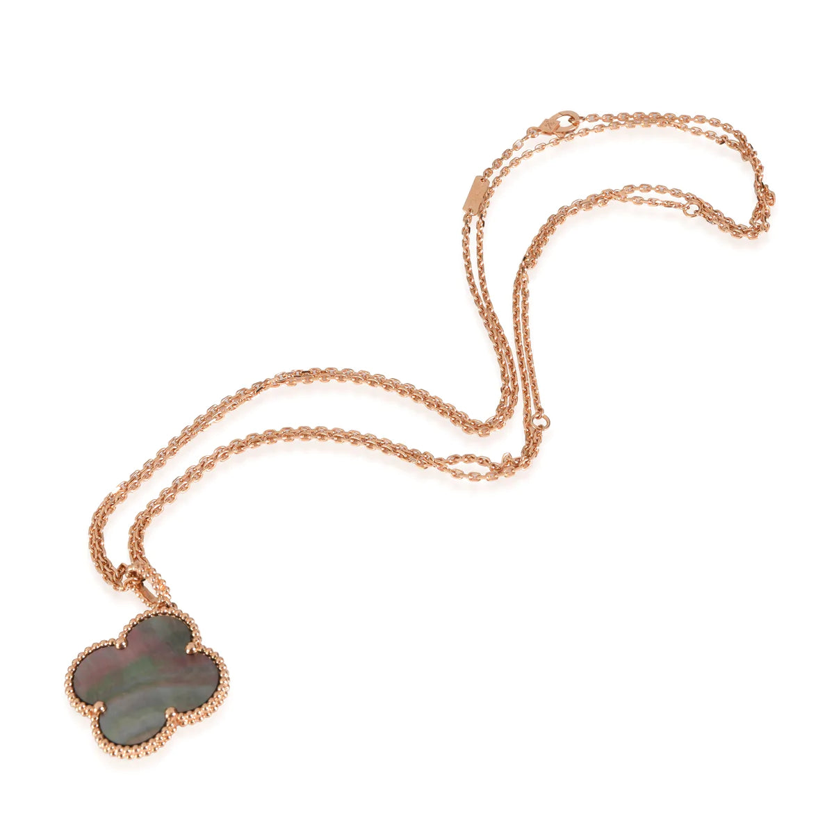 [ELAN LUXE]CLOVER 25MM GOLD DARK MOP BIG CLOVER NECKLACE