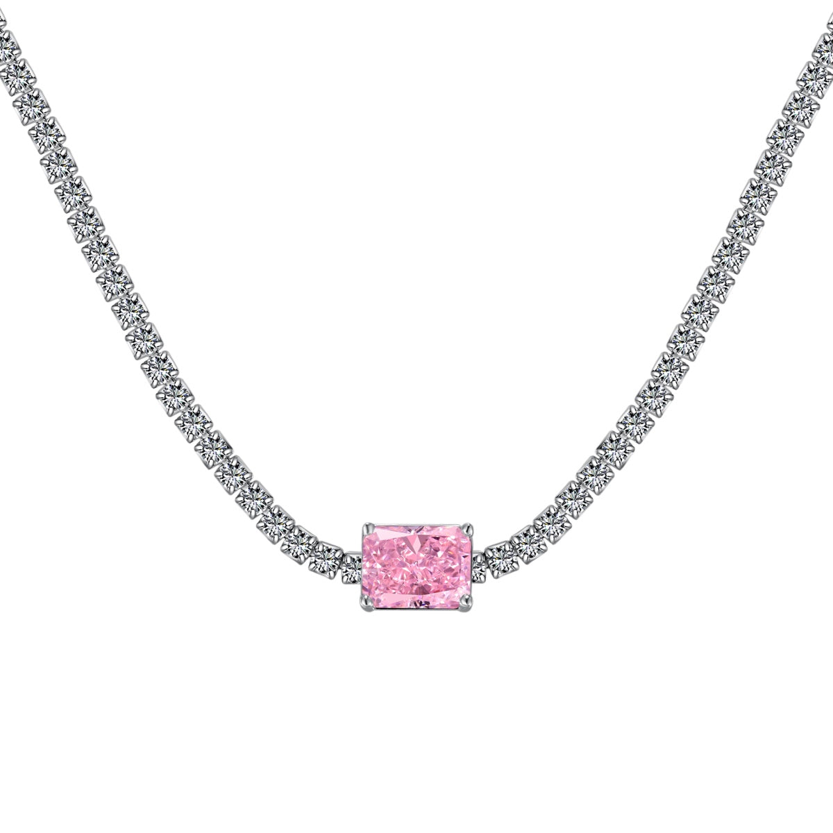 [ELAN LUXE]2.0 carat Ornate Emerald Cut Necklace