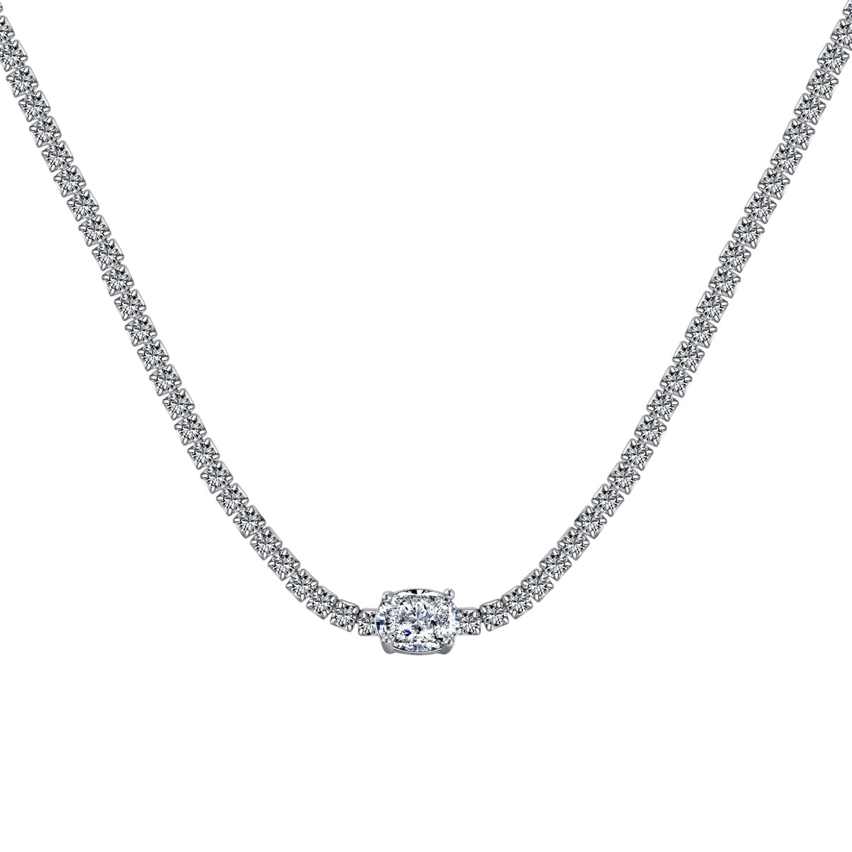 [ELAN LUXE]1.0 Carat Shining Oval Cut Necklace