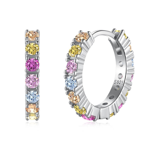[ELAN LUXE]Radiant Colorful Round Cut Earrings