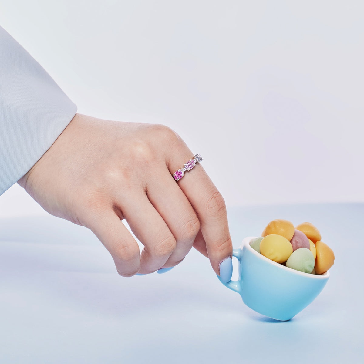 [ELAN LUXE]Unique Colorful Emerald Cut Party Ring
