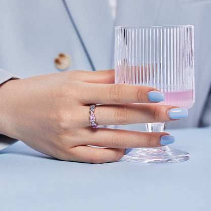 [ELAN LUXE]Unique Colorful Emerald Cut Party Ring