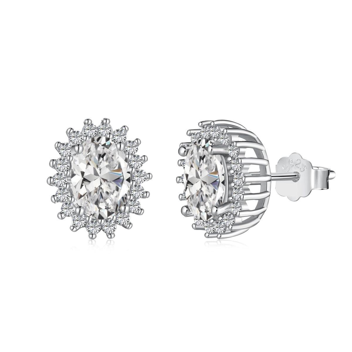 [ELAN LUXE]Delicate Radiant Oval Cut Daily Earrings