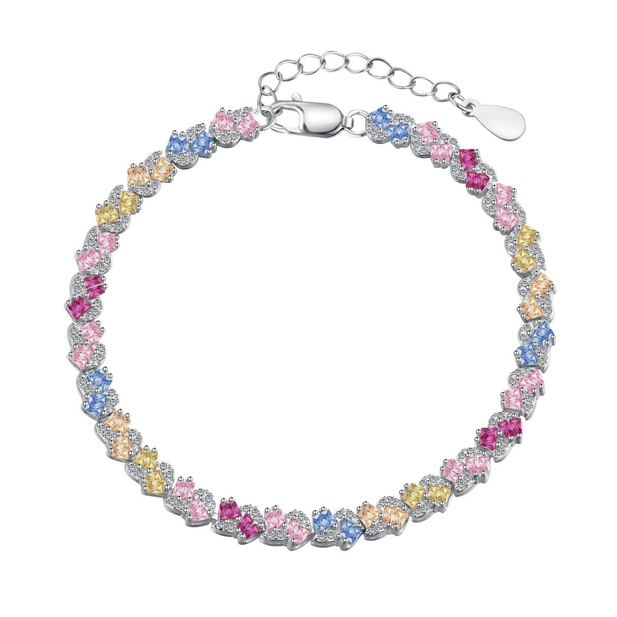 [ELAN LUXE]Ornate Colorful Flower Shape Party Bracelet