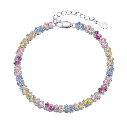 [ELAN LUXE]Ornate Colorful Flower Shape Party Bracelet