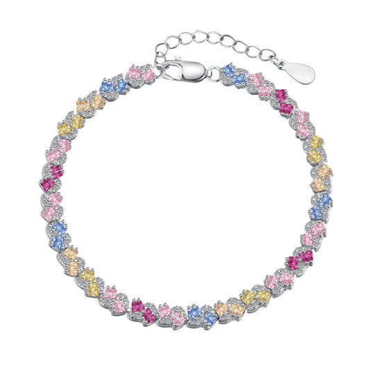 [ELAN LUXE]Ornate Colorful Flower Shape Party Bracelet