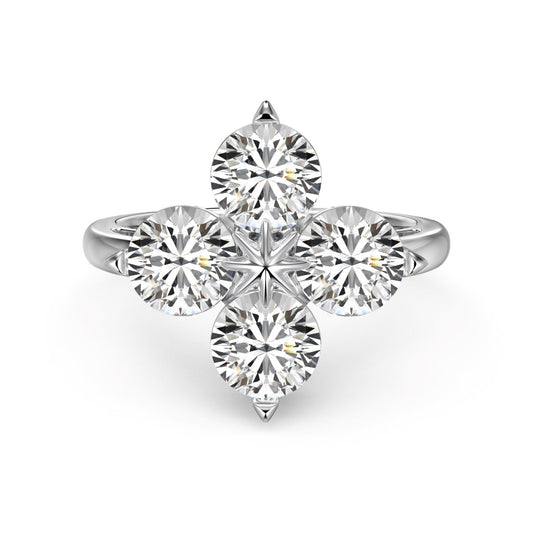 [ELAN LUXE]Four-Leaf Clover Eight-Pointed Star Ring