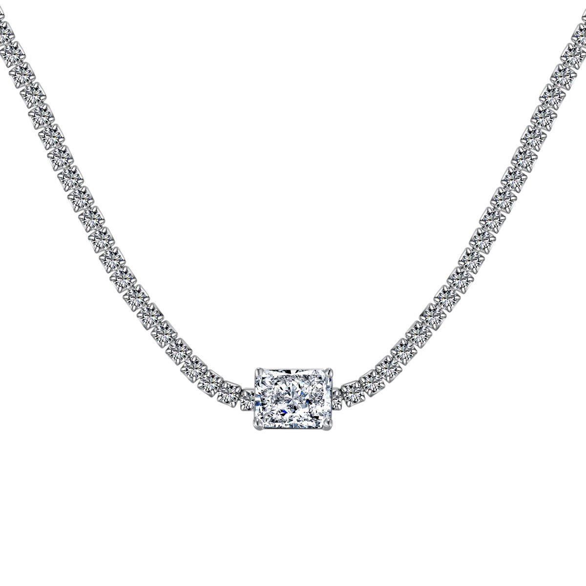 [ELAN LUXE]2.0 carat Ornate Emerald Cut Necklace