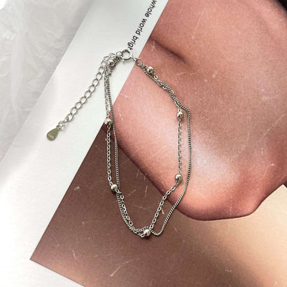 [ELAN LUXE]Delicate Bead Double Layer Bracelet