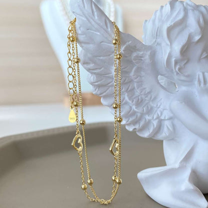 [ELAN LUXE]Dainty Double Layer Love Heart Bracelet