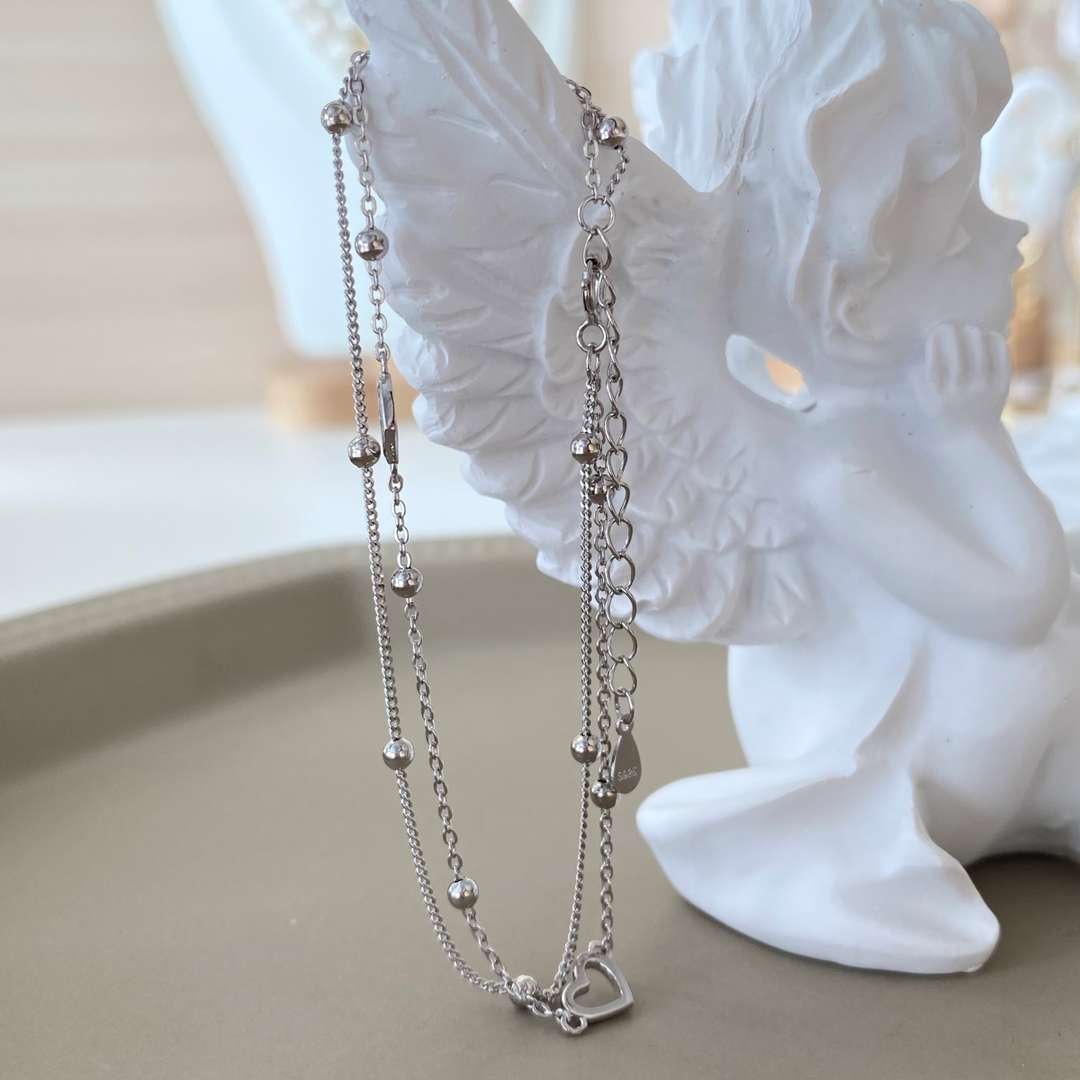 [ELAN LUXE]Dainty Double Layer Love Heart Bracelet