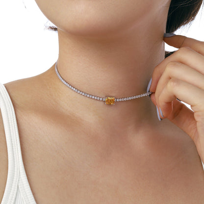 [ELAN LUXE]2.0 carat Ornate Emerald Cut Necklace