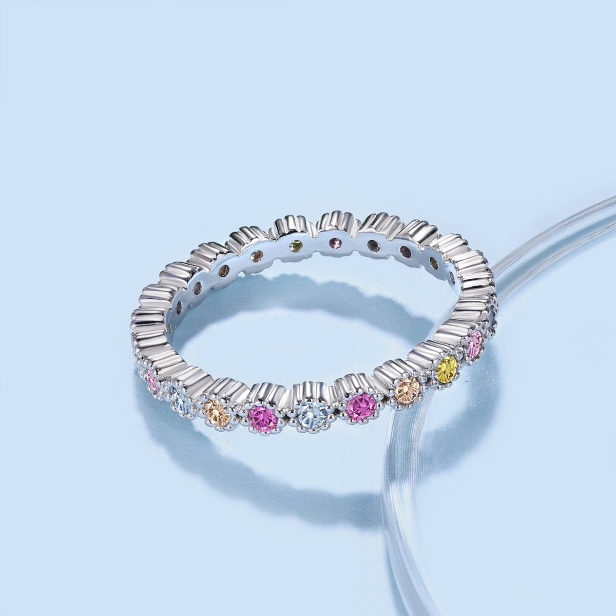 [ELAN LUXE]Unique Scintillating Round Cut Daily Ring