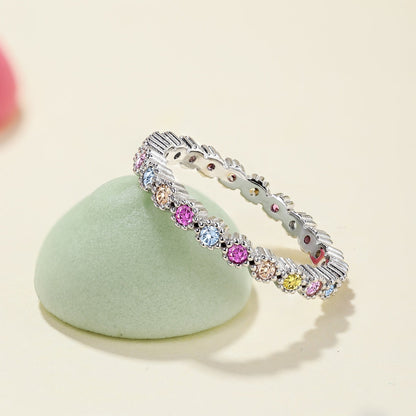 [ELAN LUXE]Unique Scintillating Round Cut Daily Ring