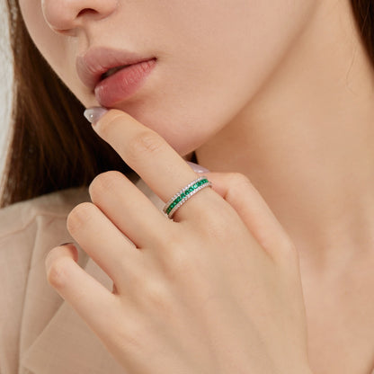 [ELAN LUXE]Delicate Colorful Round Cut Daily Ring