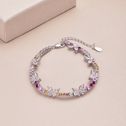 [ELAN LUXE]Ornate Colorful Butterfly Shape Round Cut Daily Bracelet