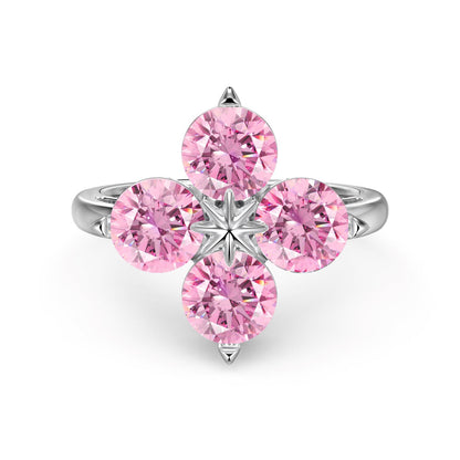 [ELAN LUXE]Four-Leaf Clover Eight-Pointed Star Ring