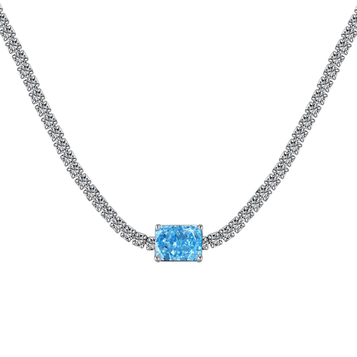 [ELAN LUXE]2.0 carat Ornate Emerald Cut Necklace