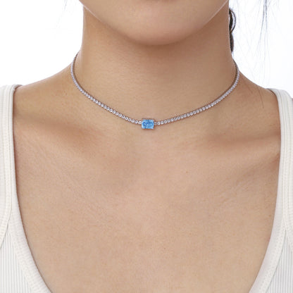 [ELAN LUXE]2.0 carat Ornate Emerald Cut Necklace