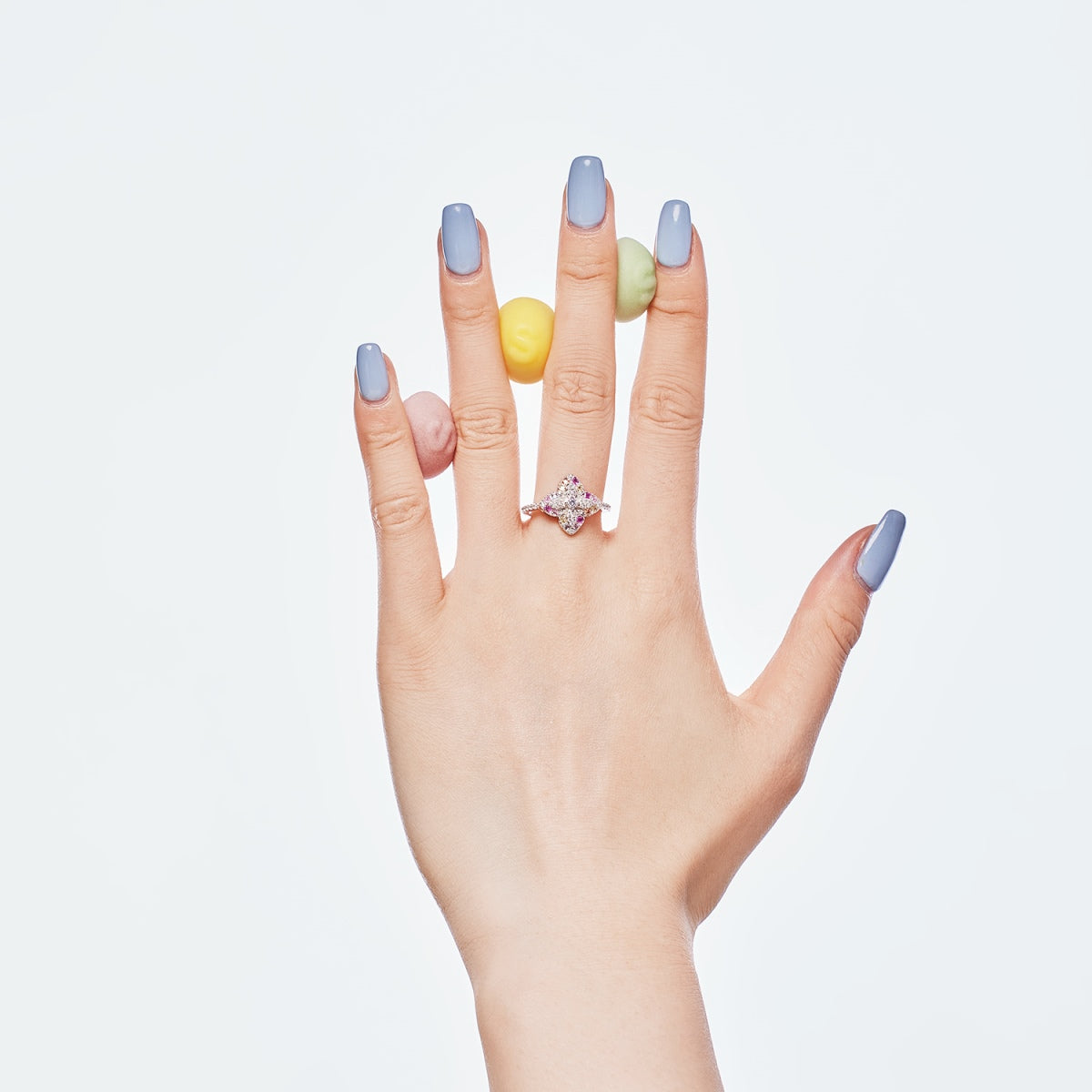 [ELAN LUXE]Luxurious Colorful Flower Shape Banquet Ring