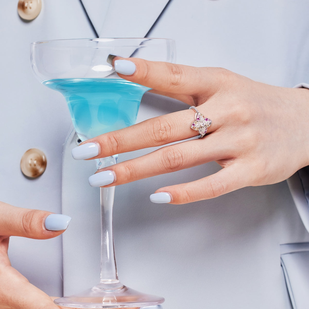 [ELAN LUXE]Luxurious Colorful Flower Shape Banquet Ring