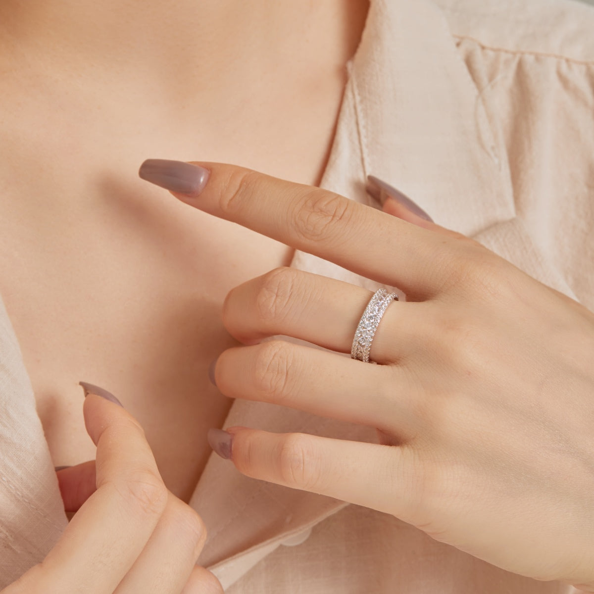 [ELAN LUXE]Delicate Colorful Round Cut Daily Ring