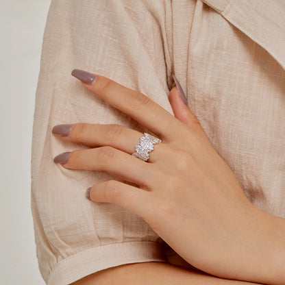 [ELAN LUXE]Luxurious Colorful Radiant Cut Daily Ring