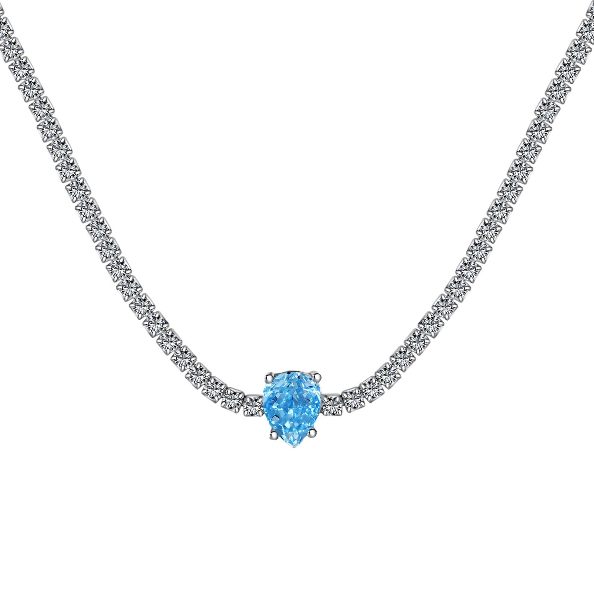 [ELAN LUXE]1.0 carat Unique Pear Cut Tennis Necklace