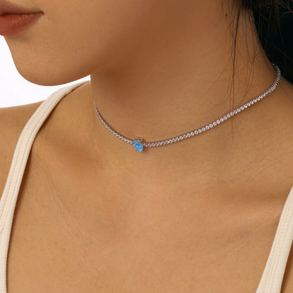 [ELAN LUXE]1.0 carat Unique Pear Cut Tennis Necklace