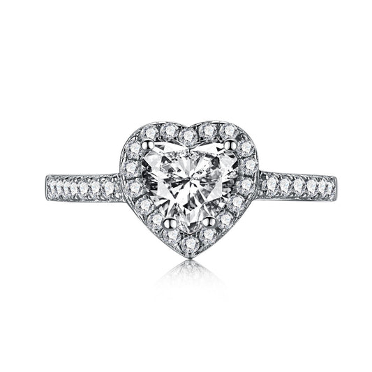 [ELAN LUXE]Eternity Splashy Romantic Heart Shape Lover Ring