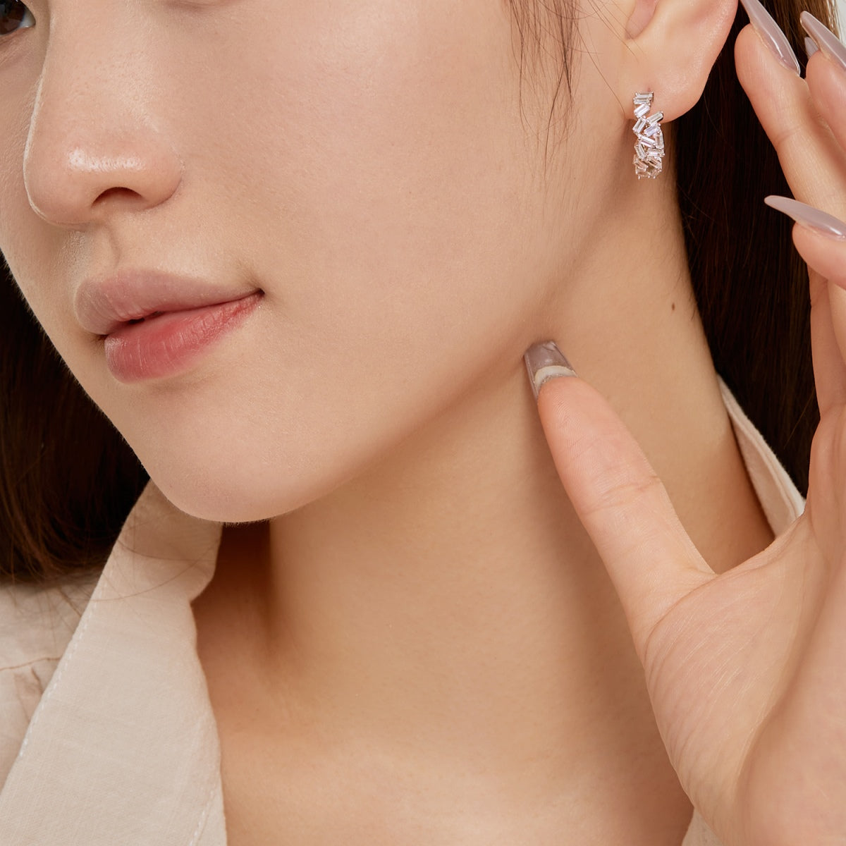 [ELAN LUXE]Dazzling Colorful Emerald Cut Daily Earrings