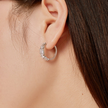 [ELAN LUXE]Dazzling Colorful Emerald Cut Daily Earrings