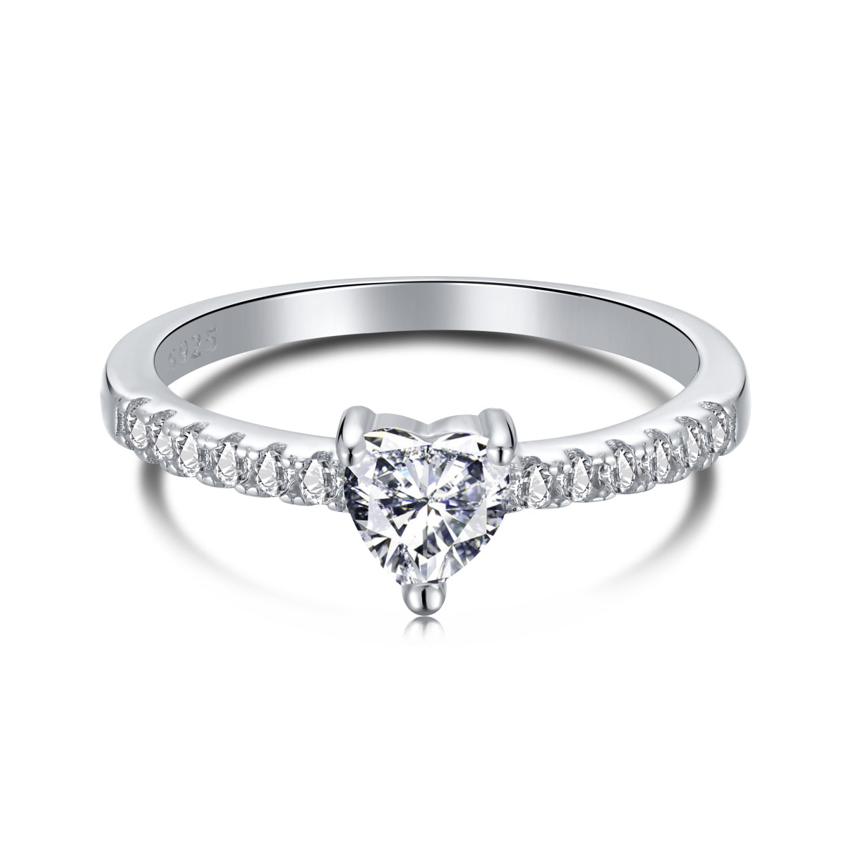 [ELAN LUXE]0.5 Carat CaratEternity Charming Heart Shape Lover Ring