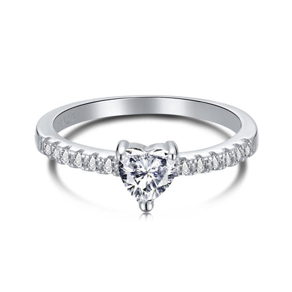 [ELAN LUXE]0.5 Carat CaratEternity Charming Heart Shape Lover Ring