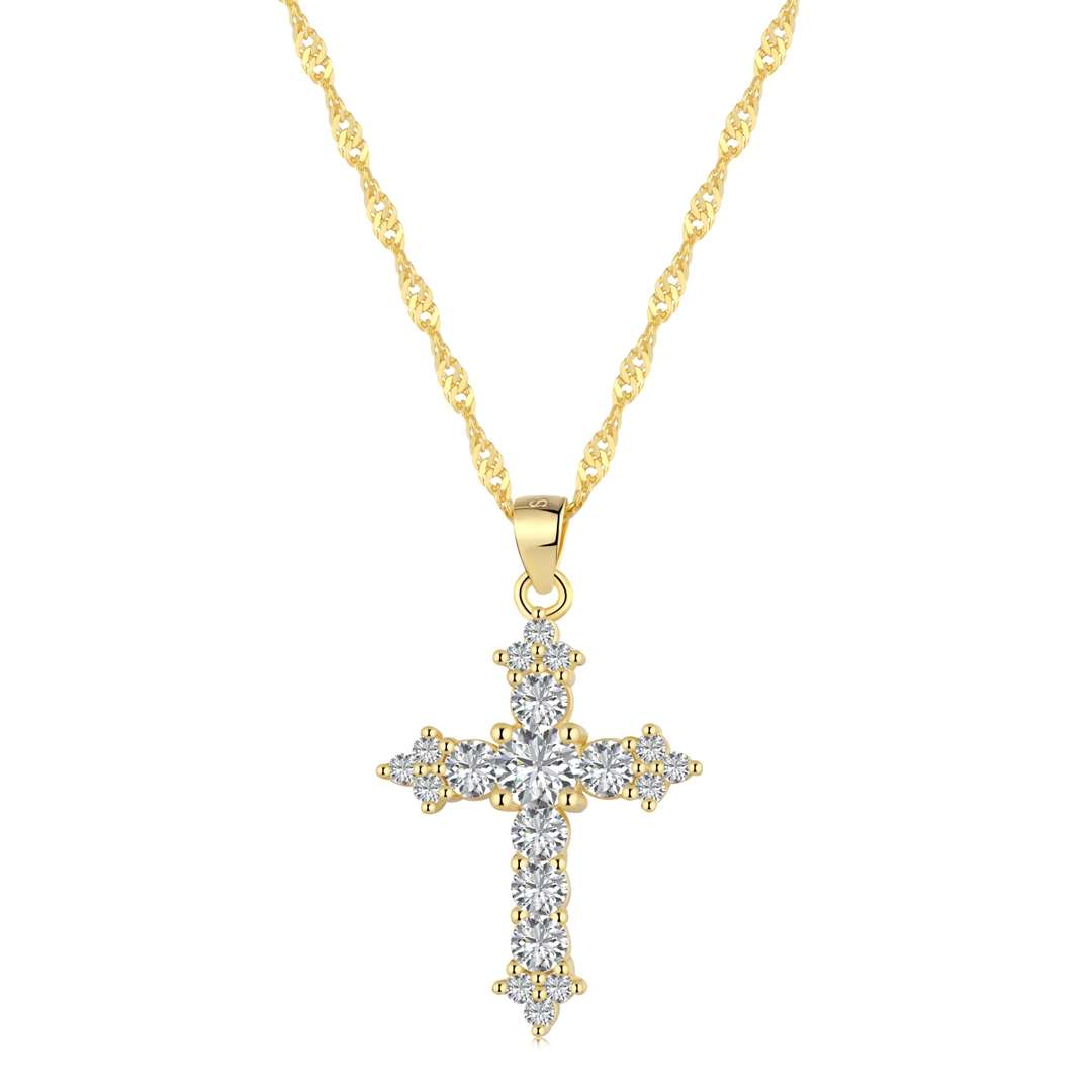 [ELAN LUXE]Delicate Cross Shape Necklace