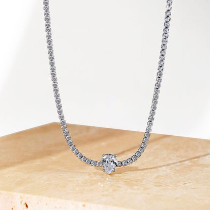 [ELAN LUXE]1.0 carat Unique Pear Cut Tennis Necklace