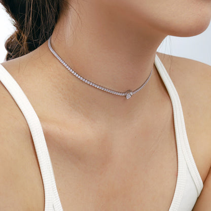 [ELAN LUXE]1.0 carat Unique Pear Cut Tennis Necklace